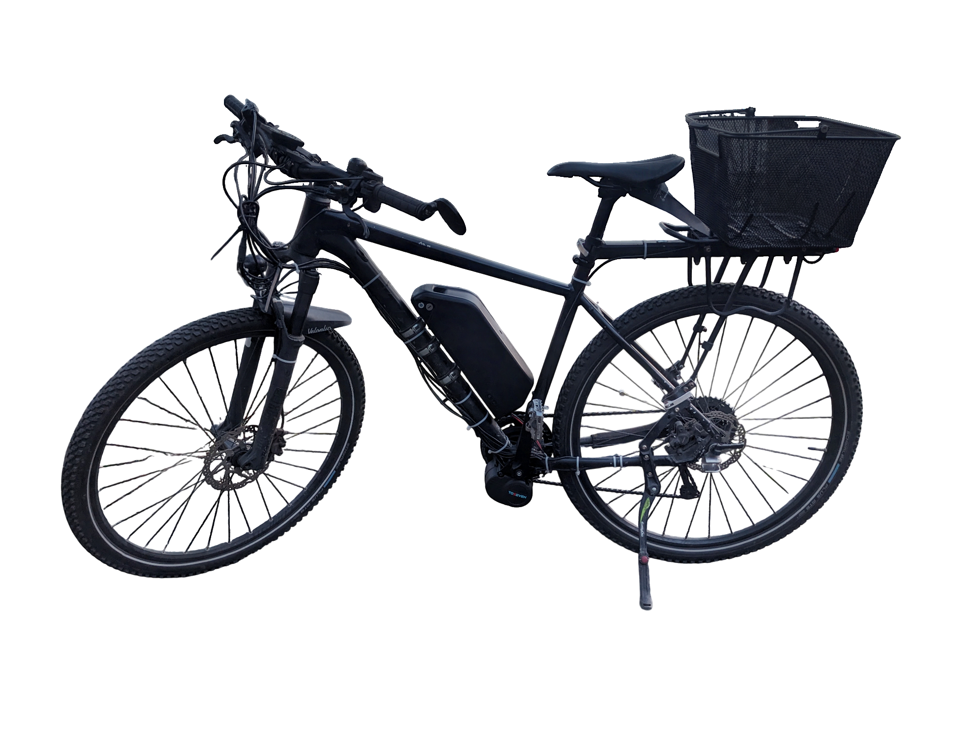 DM02 Motor montiert am Fahrrad - Seitenansicht